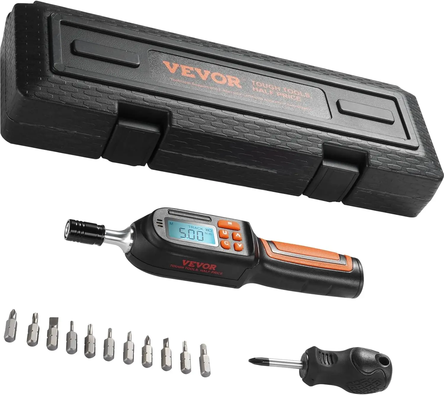 Digital Torque Screwdriver, 1/4" Drive Screwdriver Torque Wrench, Electrician Torque Screwdriver with LCD, Bits & Case
Digital Torque Screwdriver, 1/4" Drive Screwdriver Torque Wrench, Electrician Torque Screwdriver with LCD, Bits & Case
