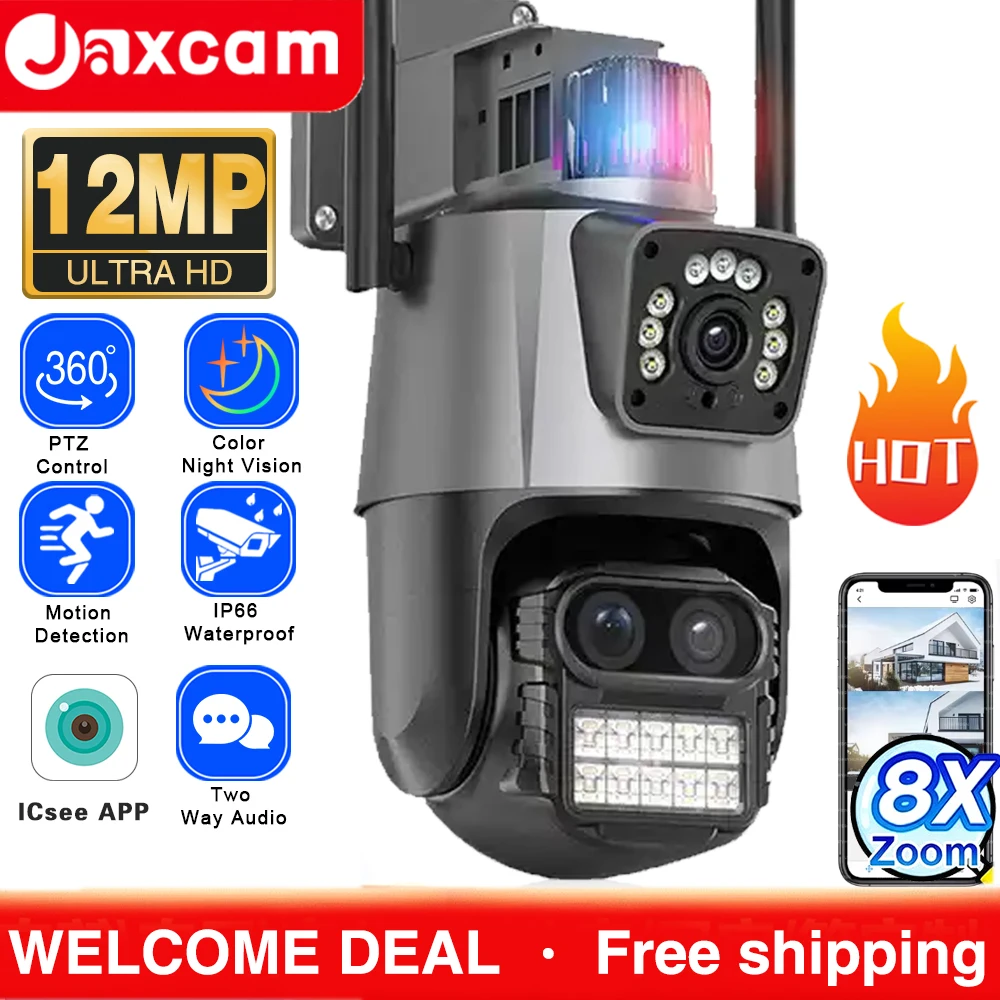 ICsee APP 12MP 6K PTZ Wifi Camera 8X Zoom Outdoor Dual Screens Wifi Surveillance Camera Color Night Vision CCTV IP Security Came
ICsee APP 12MP 6K PTZ Wifi Camera 8X Zoom Outdoor Dual Screens Wifi Surveillance Camera Color Night Vision CCTV IP Security Came