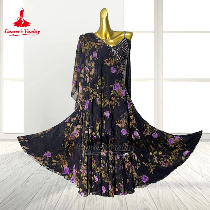 Adult Female International Championship Ballroom Dance American Style Chiffon Printing Elegance Dresses Custom Dancer's Vitality
Adult Female International Championship Ballroom Dance American Style Chiffon Printing Elegance Dresses Custom Dancer's Vitality