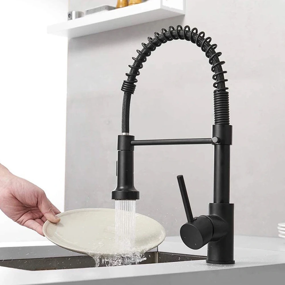 SKOWLL Pull Down Sprayer Kitchen Faucet Deck Mount Commercial Single Handle Faucet, Matte Black
SKOWLL Pull Down Sprayer Kitchen Faucet Deck Mount Commercial Single Handle Faucet, Matte Black