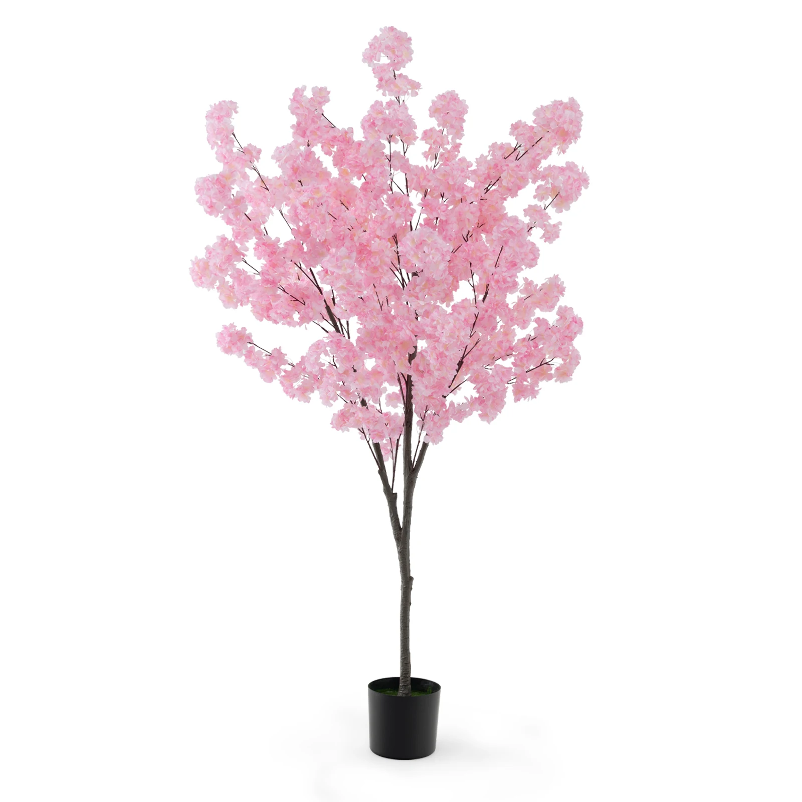 6. 5 FT 1 PCS Tall Artificial Cherry Blossom Tree with 900 Pink Flowers Cement-filled
6. 5 FT 1 PCS Tall Artificial Cherry Blossom Tree with 900 Pink Flowers Cement-filled