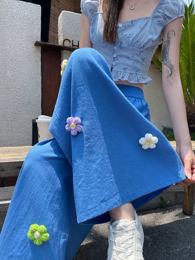Klein Blue Ice Silk Cotton Linen Pants Women Summer Thin Small Size Nine Points Super Beautiful Three Dimensional Flower Wide...
Klein Blue Ice Silk Cotton Linen Pants Women Summer Thin Small Size Nine Points Super Beautiful Three Dimensional Flower Wide...
