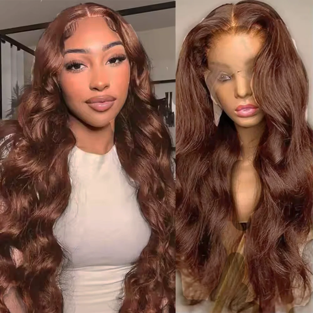 46 Inch Chocolate Brown HD Lace Front Human Hair Wigs 4# 13x4 13x6 Body Wave HD Lace Frontal Wig Pre Plucked Wigs 200 Density
46 Inch Chocolate Brown HD Lace Front Human Hair Wigs 4# 13x4 13x6 Body Wave HD Lace Frontal Wig Pre Plucked Wigs 200 Density