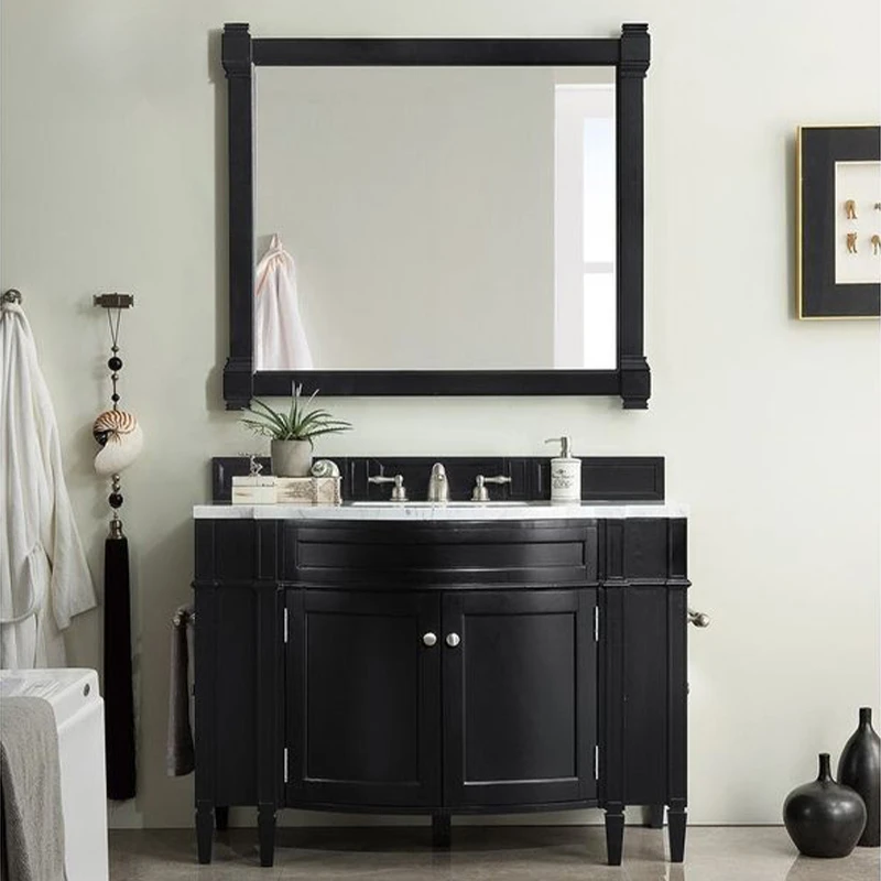 Floor to ceiling bathroom cabinet, American style light luxury style, black wash basin, combination bathroom, washbasin, solid
Floor to ceiling bathroom cabinet, American style light luxury style, black wash basin, combination bathroom, washbasin, solid