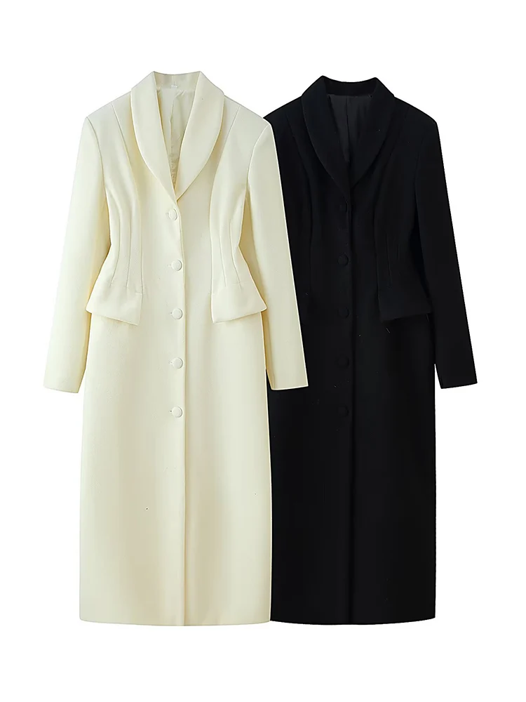 European-style new women's fashionable and versatile long wool coat with a lapel, button-down pockets.
European-style new women's fashionable and versatile long wool coat with a lapel, button-down pockets.