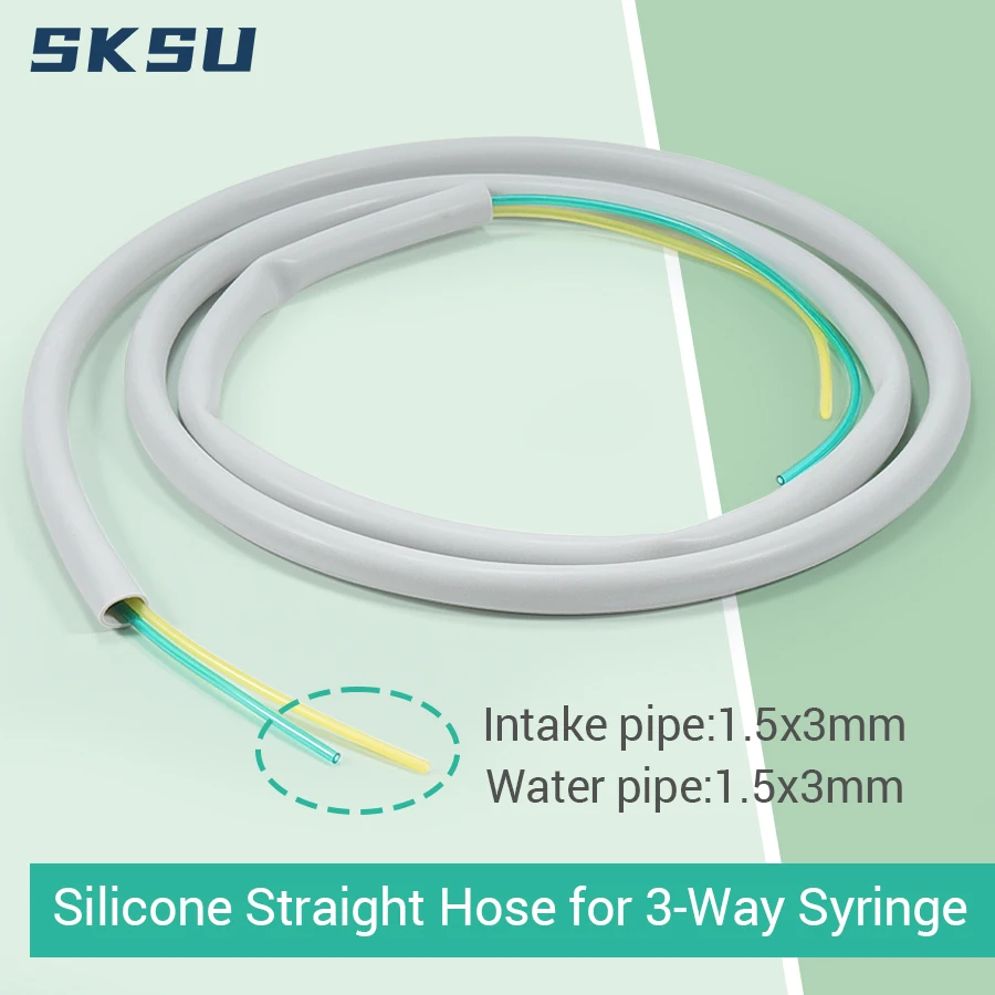 Silicone Straight Hose for Dental 3-Way Syringe, Integrated Tri-Color Inner Tube Air Water Line, Dental Chair Accessory
Silicone Straight Hose for Dental 3-Way Syringe, Integrated Tri-Color Inner Tube Air Water Line, Dental Chair Accessory