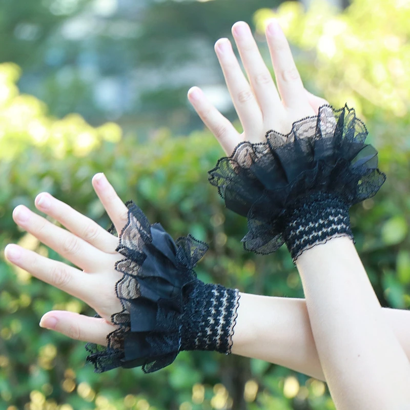 Fairy Multi Layer Ruffled Wrist Cuffs Lolita Lace Decoration Fake Sleeves Elastic Wristband Fashion Hand Accessories
Fairy Multi Layer Ruffled Wrist Cuffs Lolita Lace Decoration Fake Sleeves Elastic Wristband Fashion Hand Accessories