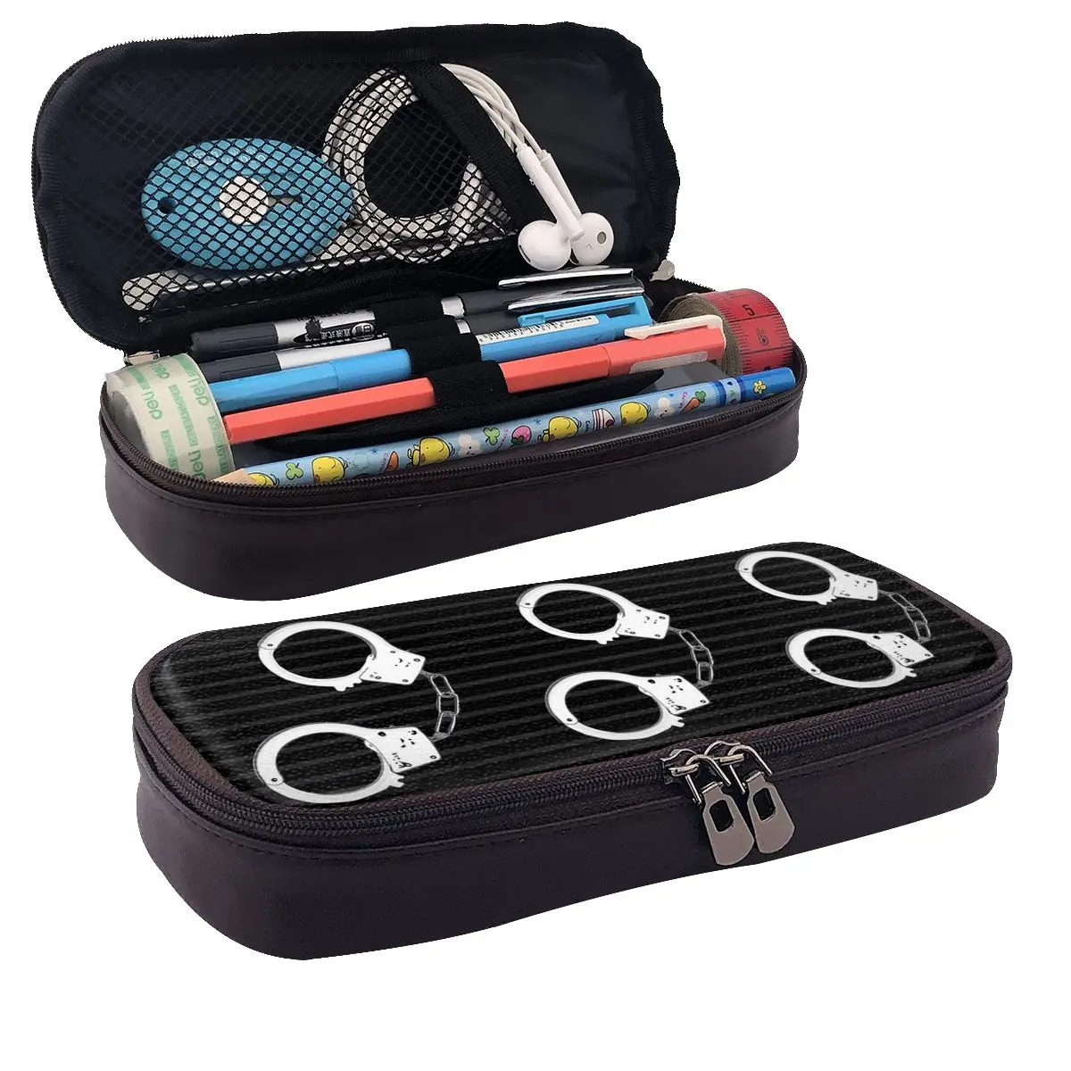 Handcuffs Graphic Pattern Leather Pencil Case Pen Holder Storage Stationery Supplies Pen Box Pencil Bag for Students Gifts
Handcuffs Graphic Pattern Leather Pencil Case Pen Holder Storage Stationery Supplies Pen Box Pencil Bag for Students Gifts