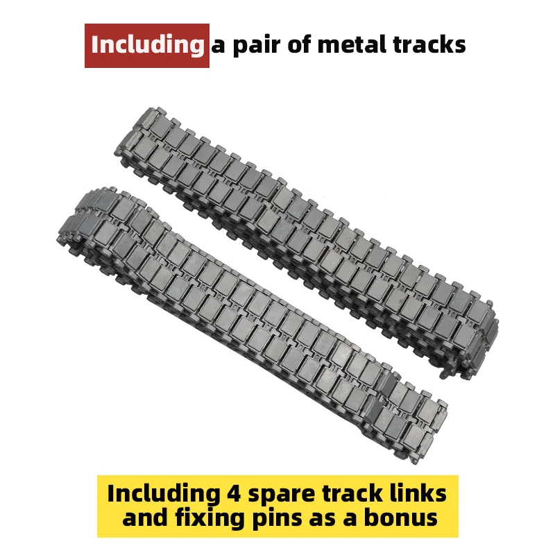 Heng Long 3918 Metal Track Compatible with Heng Long 1/16 US Abrams Tank Comes with 4 Metal Track links as a bonus 
Heng Long 3918 Metal Track Compatible with Heng Long 1/16 US Abrams Tank Comes with 4 Metal Track links as a bonus