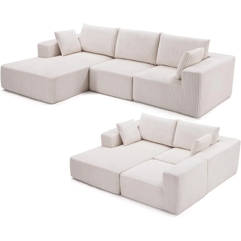 Modular Sectional Sofa, Sponge Sectional Sofa Couch for Living Room, Modular L-Shape Sofa Couch with Chaise, Ivory
Modular Sectional Sofa, Sponge Sectional Sofa Couch for Living Room, Modular L-Shape Sofa Couch with Chaise, Ivory