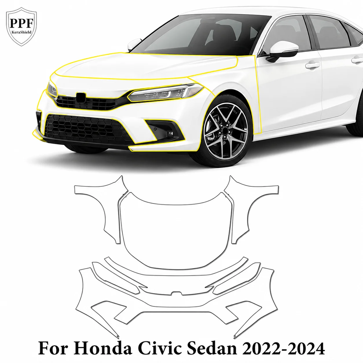 Precut PPF Clear Bra For Honda Civic Sedan 2022-2024 TPU Paint Protection Film Anti-Scratch Repairable Resistant Car Accessories
Precut PPF Clear Bra For Honda Civic Sedan 2022-2024 TPU Paint Protection Film Anti-Scratch Repairable Resistant Car Accessories