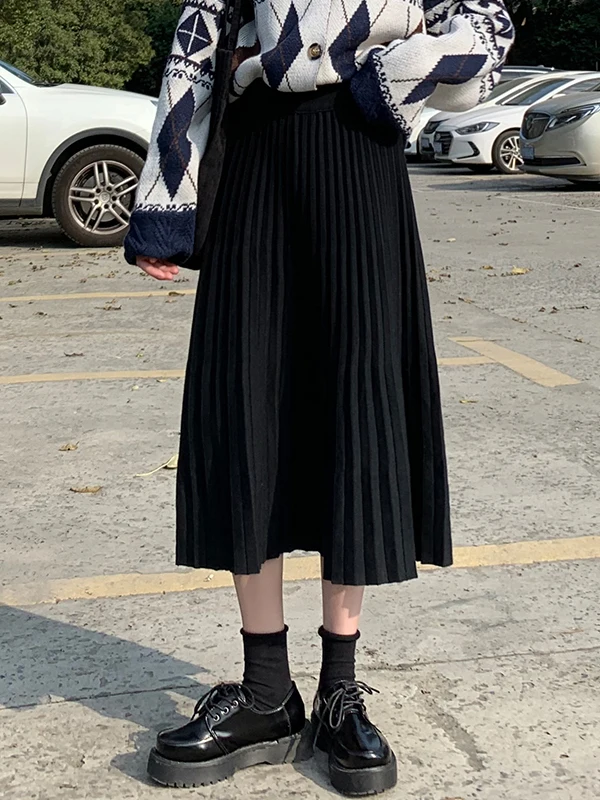 Юбка-миди А-силуэта с высокой талией, вязаная, однотонная, женская, повседневная, зимняя, фасон «зонтик», с эффектом похудения, весна-осень
Юбка-миди А-силуэта с высокой талией, вязаная, однотонная, женская, повседневная, зимняя, фасон «зонтик», с эффектом похудения, весна-осень