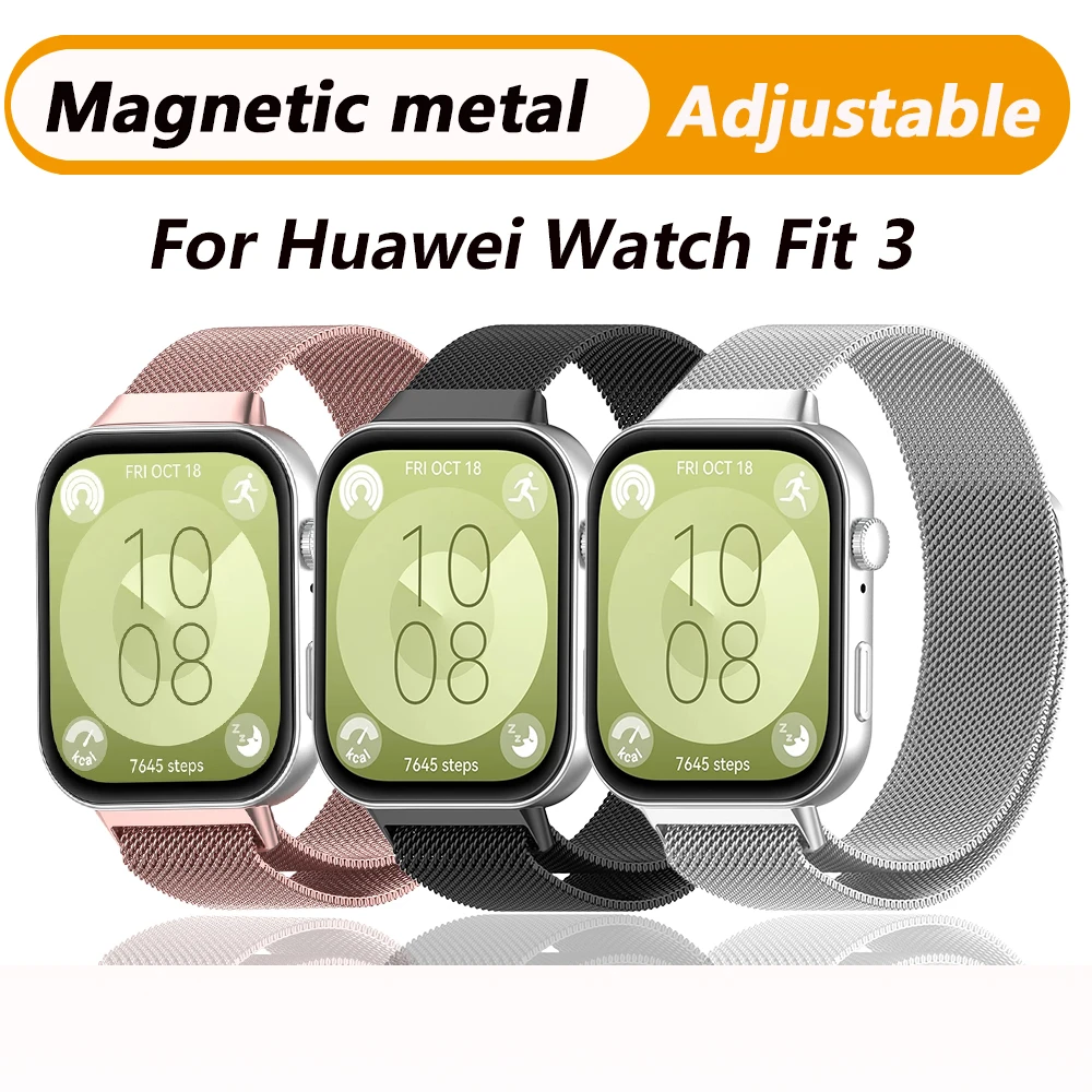 Strap for Huawei Watch Fit 3 Magnetic Milanese Stainless Steel Breathable Wristband for Huawei Watch Fit 3 Bracelet Accessories
Strap for Huawei Watch Fit 3 Magnetic Milanese Stainless Steel Breathable Wristband for Huawei Watch Fit 3 Bracelet Accessories