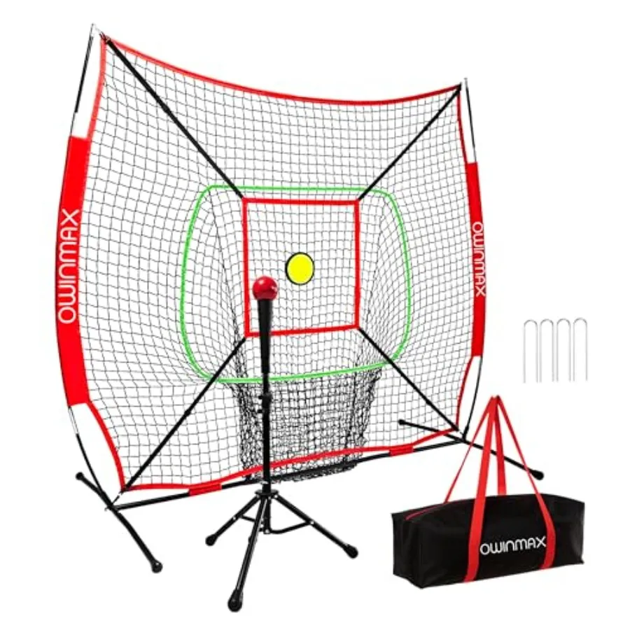 6x6FT Baseball Net, Baseball and Softball Training net with Batting Tee, Strike Zone and Circular Target and Weighted Ball, Por
6x6FT Baseball Net, Baseball and Softball Training net with Batting Tee, Strike Zone and Circular Target and Weighted Ball, Por