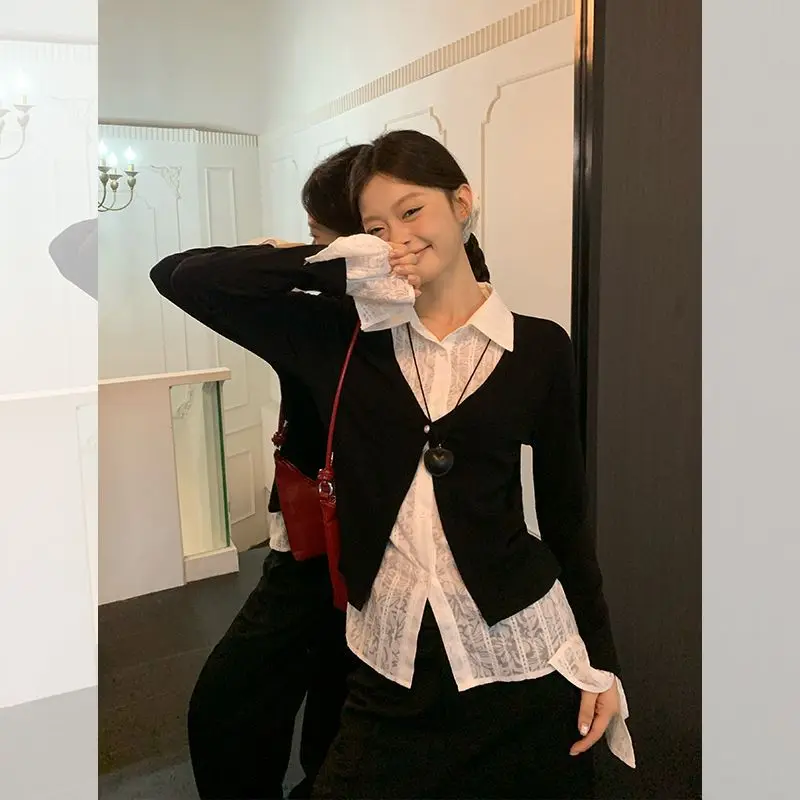 Slim Fit Neck Shirt Long Sleeve Short Style Women's Fashion Design Autumn Winter Polyester Fiber Pure Color Top
Slim Fit Neck Shirt Long Sleeve Short Style Women's Fashion Design Autumn Winter Polyester Fiber Pure Color Top