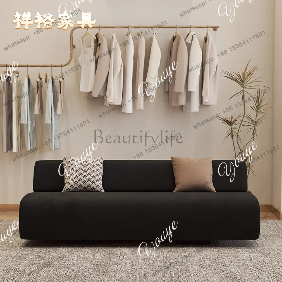 Simple Straight Row Fabric Sofa Rest Area Negotiation Reception Women's Clothing Store Rest Area Sofa Internet Celebrity Blac
Simple Straight Row Fabric Sofa Rest Area Negotiation Reception Women's Clothing Store Rest Area Sofa Internet Celebrity Blac