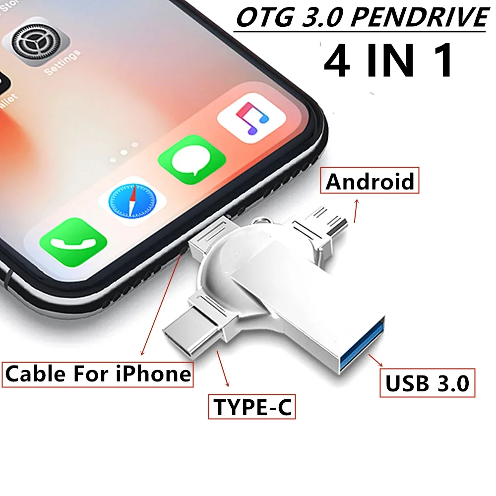 new 4in1 OTG 512GB 256GB for iPhone USB 3.0 Flash Drive 2TB 1TB iSO Android TYPE-C PenDrive Mobile Micro USB Memory Stick U Disk
new 4in1 OTG 512GB 256GB for iPhone USB 3.0 Flash Drive 2TB 1TB iSO Android TYPE-C PenDrive Mobile Micro USB Memory Stick U Disk