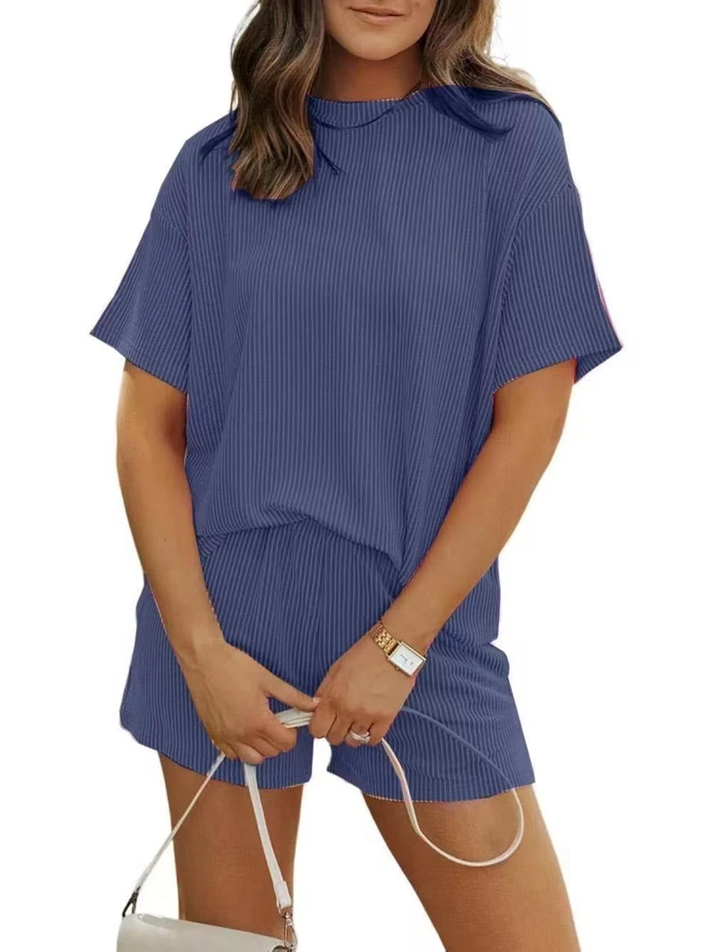 Plus Size Loose Pajama Set For Women Casual Short Sleeve Top And Elastic Shorts Relaxed Fit For Summer Sleepwear Pjs
Plus Size Loose Pajama Set For Women Casual Short Sleeve Top And Elastic Shorts Relaxed Fit For Summer Sleepwear Pjs
