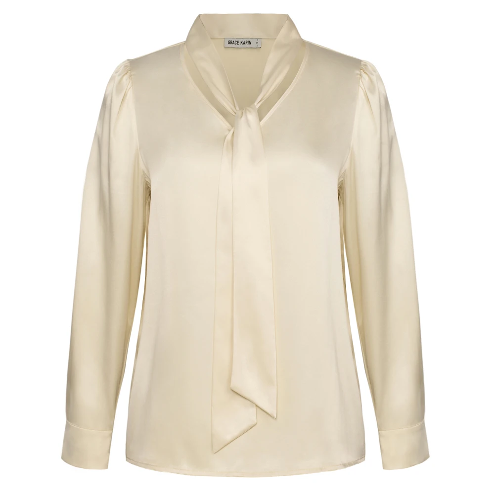 GK Women Charming Satin Blouse OL Long Sleeve V-Neck Tie Classy Long SleeveDecorated Pullover Tops Decoration Classic Design
GK Women Charming Satin Blouse OL Long Sleeve V-Neck Tie Classy Long SleeveDecorated Pullover Tops Decoration Classic Design