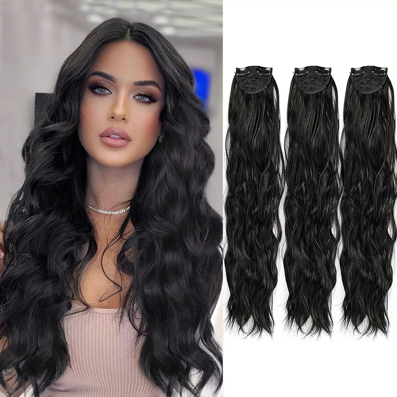 3pcs/set Clip in Hair Extensions Synthetic Hairpieces 20inch Thick Long Straight Clip in on Hair Extensions for Women Girls
3pcs/set Clip in Hair Extensions Synthetic Hairpieces 20inch Thick Long Straight Clip in on Hair Extensions for Women Girls