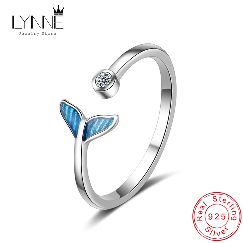 New Fashion 925 Sterling Silver Elegant Blue Fish Tail Zircon Adjustable Rings Women Jewelry Simple Rhinestone Finger Ring Gift
New Fashion 925 Sterling Silver Elegant Blue Fish Tail Zircon Adjustable Rings Women Jewelry Simple Rhinestone Finger Ring Gift