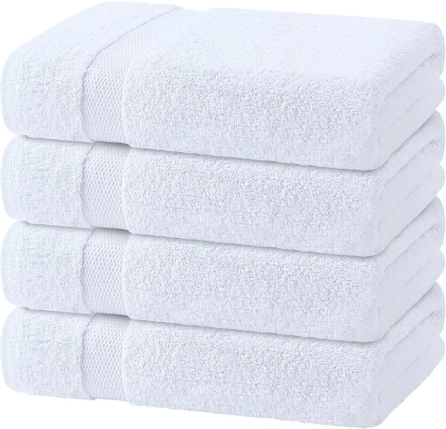 White Bath Towels Set of 4 — 27 x 54 Inch, 100% Ring Spun Cotton 650GSM, Extra Absorbent, Soft White Towels for Bathroom
White Bath Towels Set of 4 — 27 x 54 Inch, 100% Ring Spun Cotton 650GSM, Extra Absorbent, Soft White Towels for Bathroom