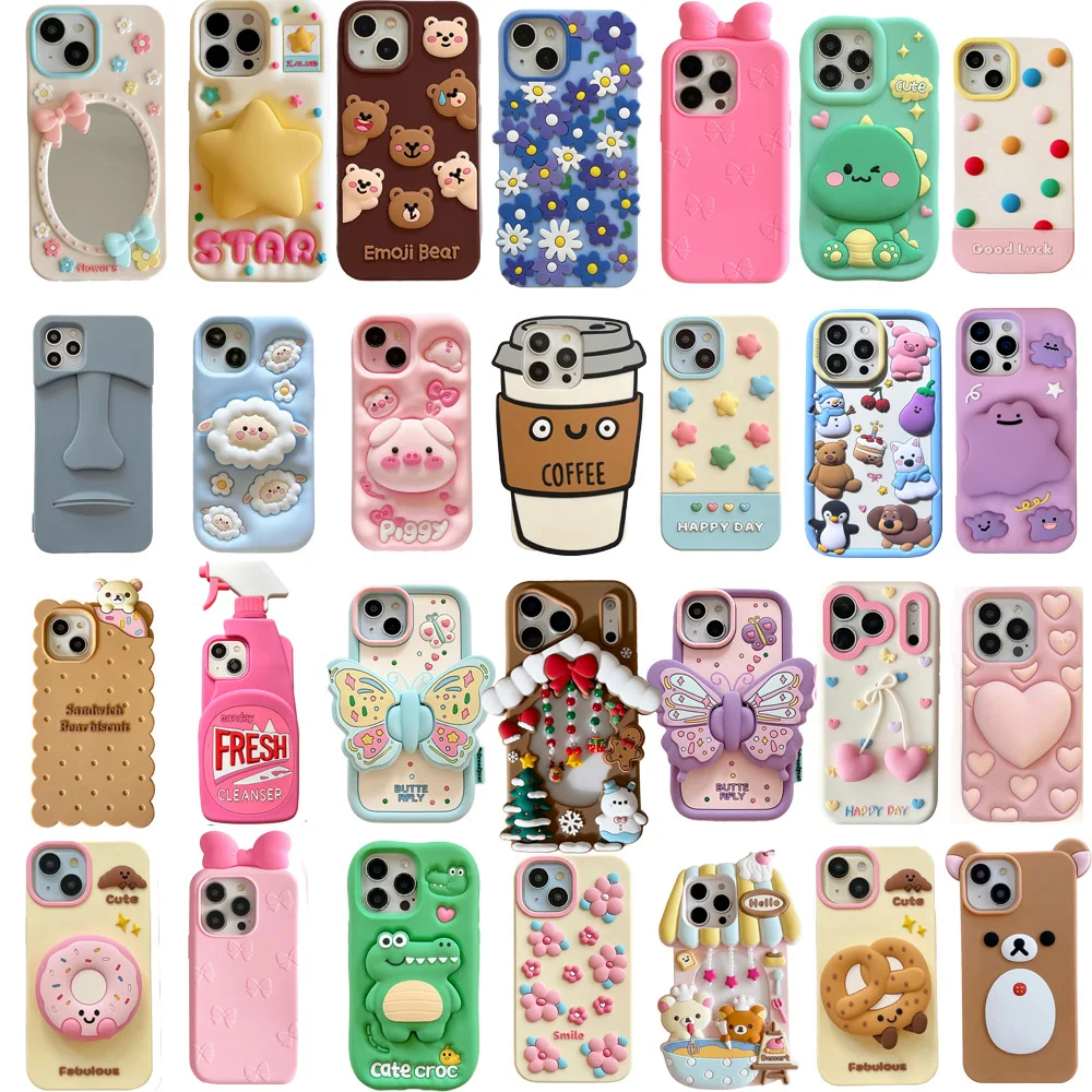 Newest For iPhone 16, 16Pro, 16 ProMax Protector, 3D Cartoon Cute Animal Soft Silicone Phone Back Case Cover Skins Durable Shell
Newest For iPhone 16, 16Pro, 16 ProMax Protector, 3D Cartoon Cute Animal Soft Silicone Phone Back Case Cover Skins Durable Shell