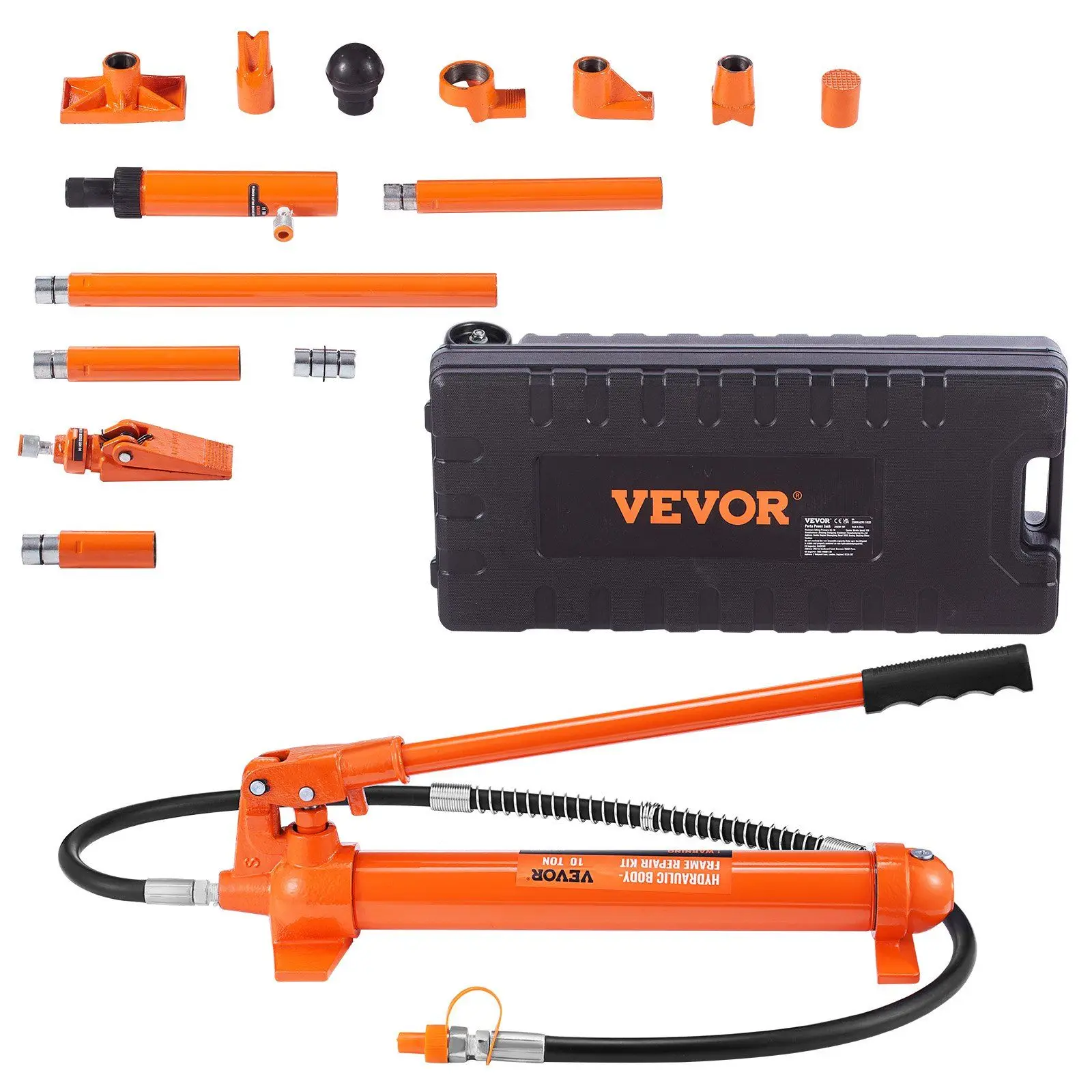 10-Ton Porta Power Kit – Hydraulic Ram w/ 4.6ft Hose – 22,046 lb Capacity for Frame Repair & Heavy-Duty Lifting
10-Ton Porta Power Kit – Hydraulic Ram w/ 4.6ft Hose – 22,046 lb Capacity for Frame Repair & Heavy-Duty Lifting