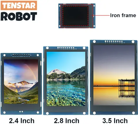 TENSTAR ROBO 2.4 / 2.8 / 3.5 pollici 240x320 320x480 SPI TFT Modulo porta seriale 5V/3.3V Adattatore PCB ST7789V/ST7796S Display LCD