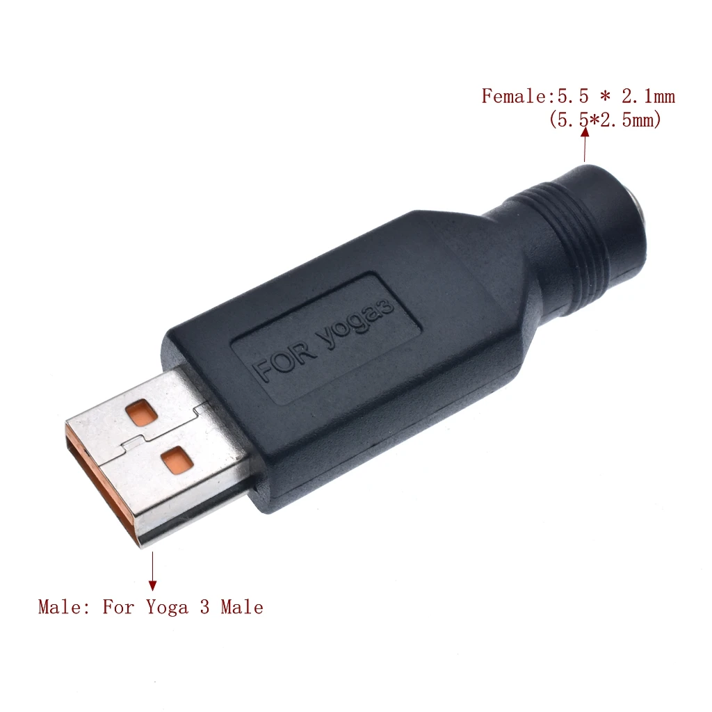 DC Power 5.5x2.1mm Converter Adapter Plug DC Female to USB Male Connector for Lenovo For Yoga 3 Male
DC Power 5.5x2.1mm Converter Adapter Plug DC Female to USB Male Connector for Lenovo For Yoga 3 Male