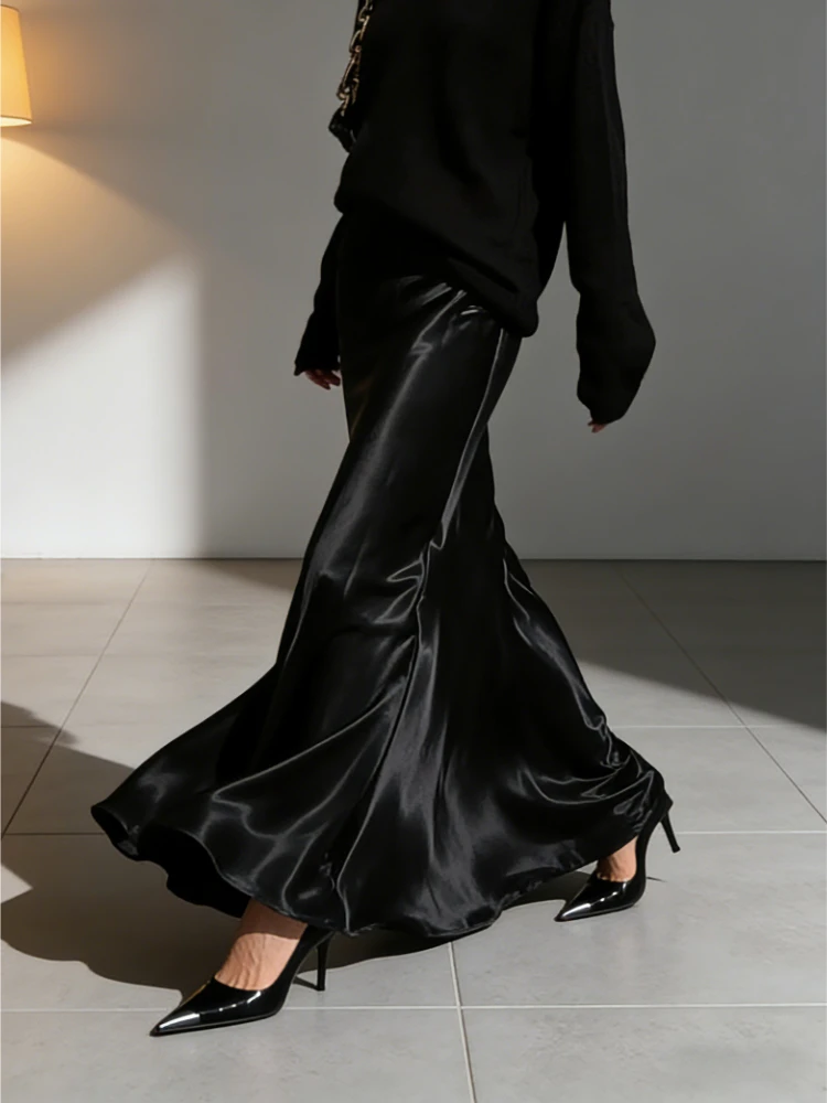 Tsiisd Commuting Satin Bodycon Maxi Skirt Women Fashion High Waist Slim Solid Patchwork Straight-Leg Female 2026 Maxi Skirts
Tsiisd Commuting Satin Bodycon Maxi Skirt Women Fashion High Waist Slim Solid Patchwork Straight-Leg Female 2026 Maxi Skirts