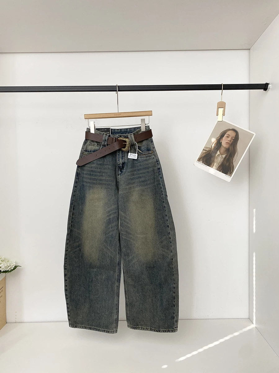 Spring 2026 High Waist Loose Casual Women's Jeans American Retro Distressed Wide Leg Pants Commute Pure Color Polyester Fiber
Spring 2026 High Waist Loose Casual Women's Jeans American Retro Distressed Wide Leg Pants Commute Pure Color Polyester Fiber