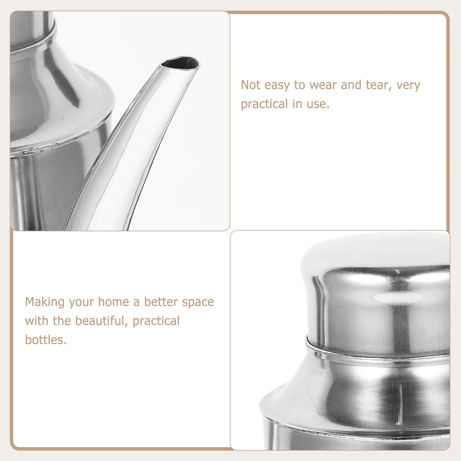 Stainless Steel Oil Can Kitchen Vinegar Bottle Multi-Purpose Seasoning Dispenser Eco-Friendly Practical Home Storage
Stainless Steel Oil Can Kitchen Vinegar Bottle Multi-Purpose Seasoning Dispenser Eco-Friendly Practical Home Storage