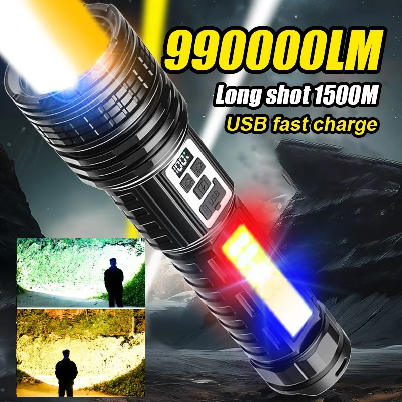 High Power Rechargeable Led Flashlight Super Big Long Range Torch Super Powerful Flashlights Built-in Battery Tactical Lantern
High Power Rechargeable Led Flashlight Super Big Long Range Torch Super Powerful Flashlights Built-in Battery Tactical Lantern
