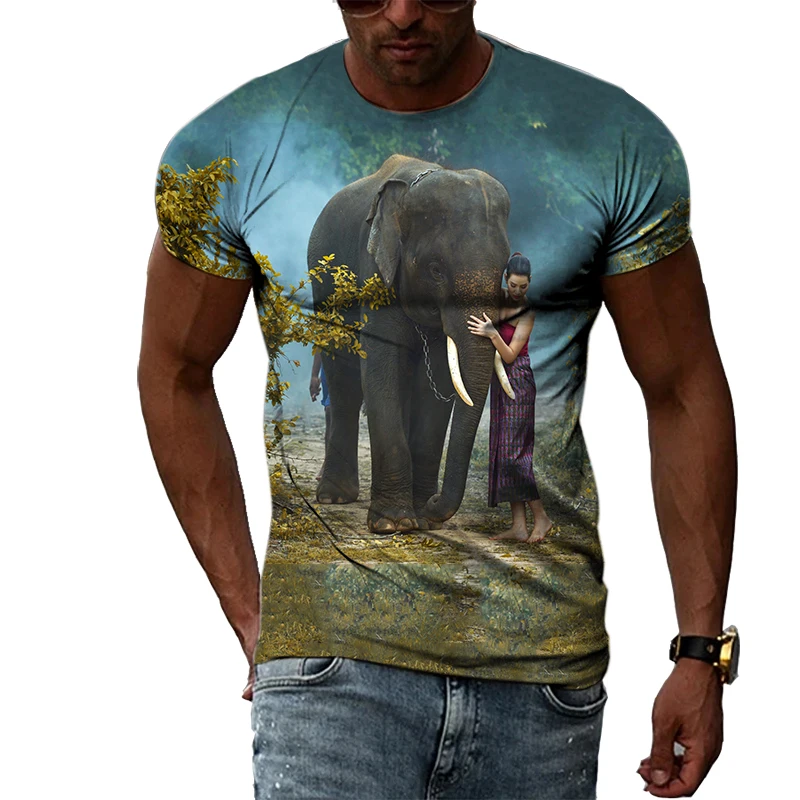 Summer Fashion Elephant Picture Men's and Women's T-shirts Casual 3D Print Tees Hip Hop Personality Round Neck Short Sleeve Tops
Summer Fashion Elephant Picture Men's and Women's T-shirts Casual 3D Print Tees Hip Hop Personality Round Neck Short Sleeve Tops