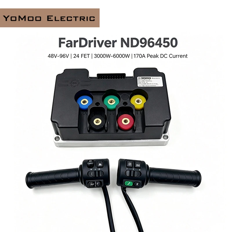 High Power ND96450 Brushless DC 170A 3KW-6KW PMSM Sine Wave Motor Controller With T08 Switch Throttle For Electric Motorcycles
High Power ND96450 Brushless DC 170A 3KW-6KW PMSM Sine Wave Motor Controller With T08 Switch Throttle For Electric Motorcycles