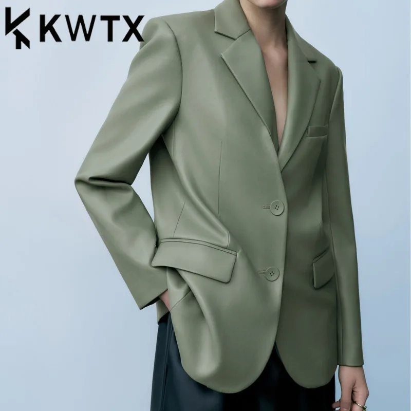 KWTX женский зеленый повседневный искусственный двухсекционный пиджак, элегантный роскошный уличный модный пиджак премиум-класса, весна-лето 2025
KWTX женский зеленый повседневный искусственный двухсекционный пиджак, элегантный роскошный уличный модный пиджак премиум-класса, весна-лето 2025