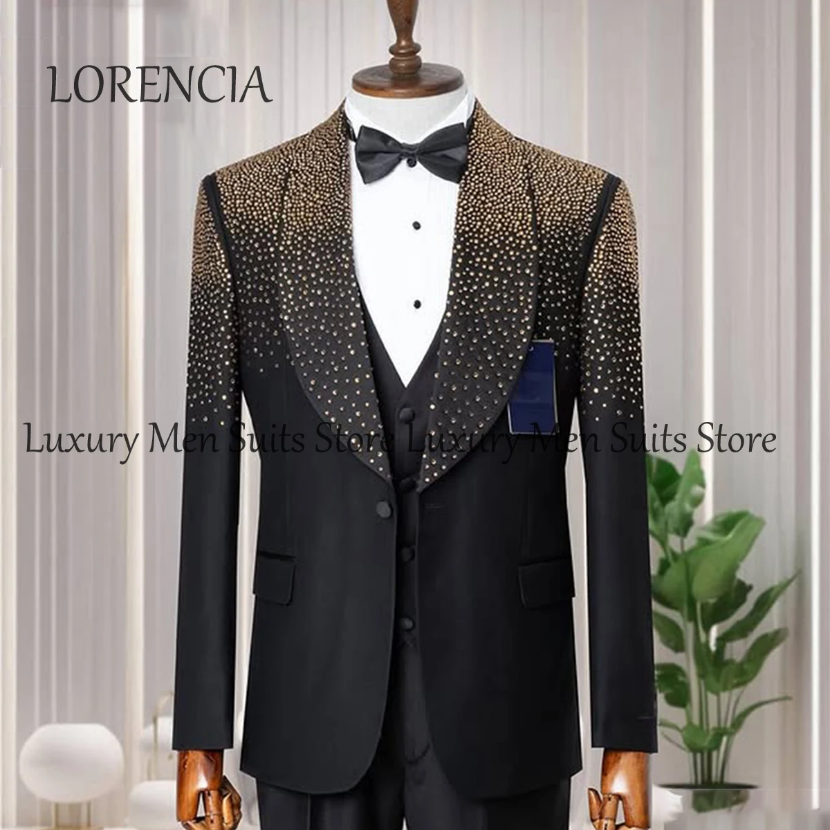 Sparkly Crystal Suits for Men 3 Pieces Shawl Collar Wedding Party Outfits Customized Blazer Pants Suit vestidos de novia
Sparkly Crystal Suits for Men 3 Pieces Shawl Collar Wedding Party Outfits Customized Blazer Pants Suit vestidos de novia