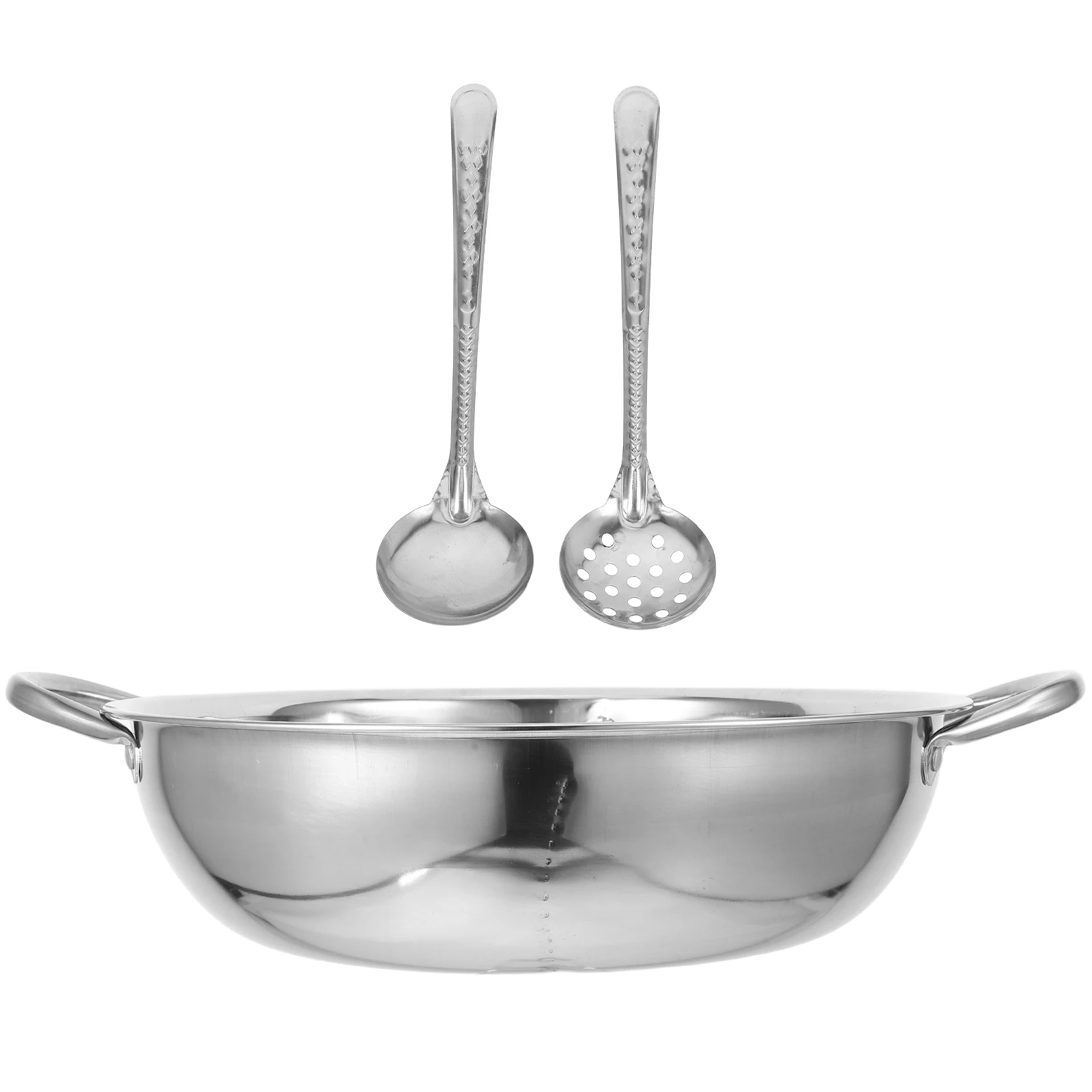 1 set Stainless Steel Hot Pot 28cm Dual Divider Ladle Spoon Set Quick Heating Large Capacity Kitchen Cooking Barware for Family
1 set Stainless Steel Hot Pot 28cm Dual Divider Ladle Spoon Set Quick Heating Large Capacity Kitchen Cooking Barware for Family