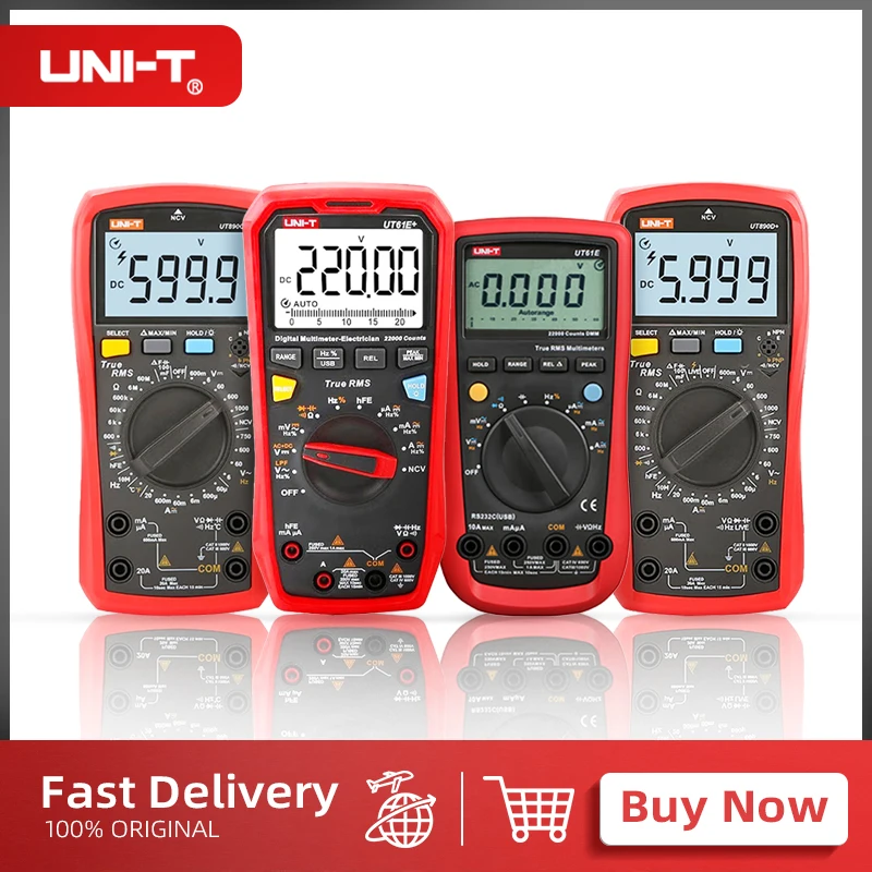 UNI-T UT61E PLUS UT61D+ UT89XD UT890D+ UT89X UT161E Professional Digital Multimeters 1000V Voltmeter True RMS Capacitor Tester
UNI-T UT61E PLUS UT61D+ UT89XD UT890D+ UT89X UT161E Professional Digital Multimeters 1000V Voltmeter True RMS Capacitor Tester