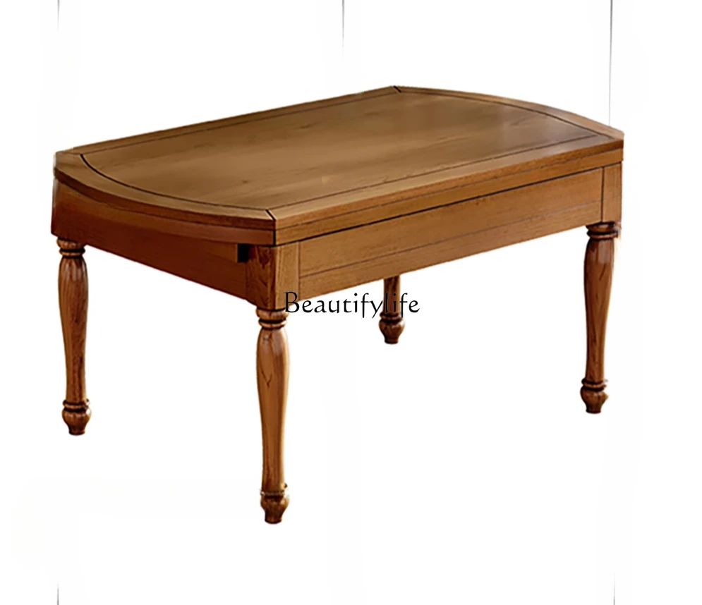 American solid wood folding dining table deformed round table retro telescopic simple solid wood table
American solid wood folding dining table deformed round table retro telescopic simple solid wood table