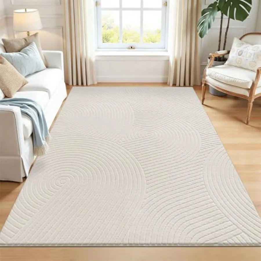 5x7ft washable area rug for living room, polypropylene beige minimalist modern high-low pile rug, non-slip soft cozy fluffy lar
5x7ft washable area rug for living room, polypropylene beige minimalist modern high-low pile rug, non-slip soft cozy fluffy lar