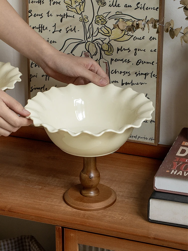 Vintage Wood High Foot Ceramic Plate Snack Fruit Plate Concave Convex Relief Elegant and Atmospheric
Vintage Wood High Foot Ceramic Plate Snack Fruit Plate Concave Convex Relief Elegant and Atmospheric