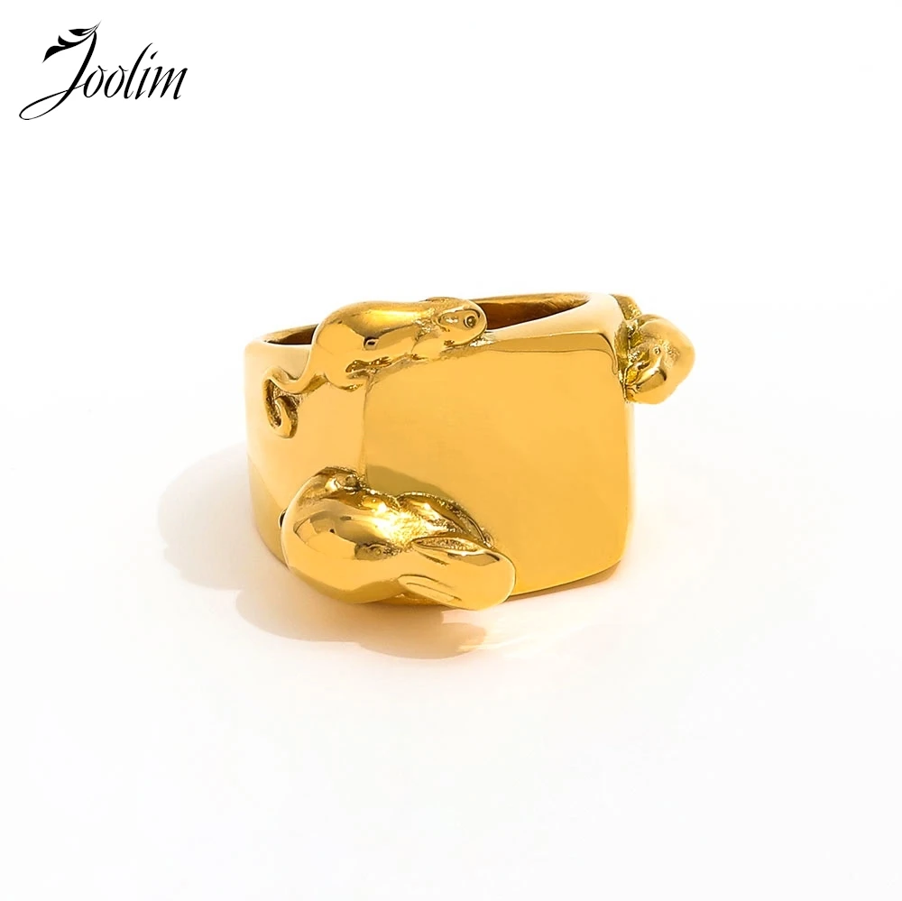 Joolim Jewelry Wholesale High End PVD Waterproof Fashion Three Little Mice Cute Animal Band Stainless Steel Ring For Women
Joolim Jewelry Wholesale High End PVD Waterproof Fashion Three Little Mice Cute Animal Band Stainless Steel Ring For Women