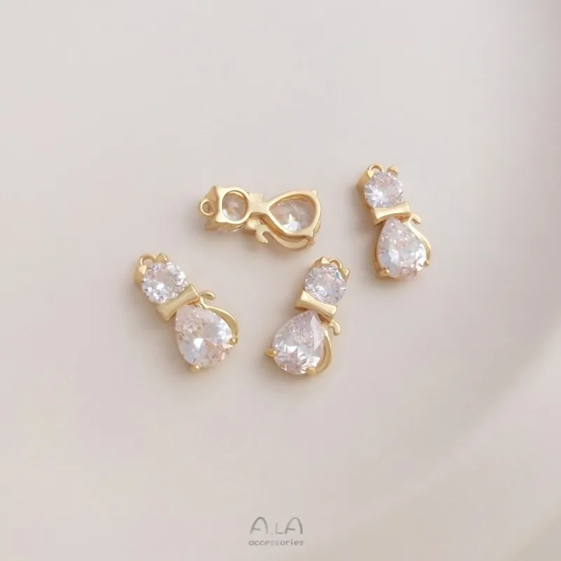 14K Real Gold Filled Color Retention Inlaid Zircon Cat Pendant Handmade Jewelry Pendant DIY Bracelet Necklace Earrings Pendant
14K Real Gold Filled Color Retention Inlaid Zircon Cat Pendant Handmade Jewelry Pendant DIY Bracelet Necklace Earrings Pendant