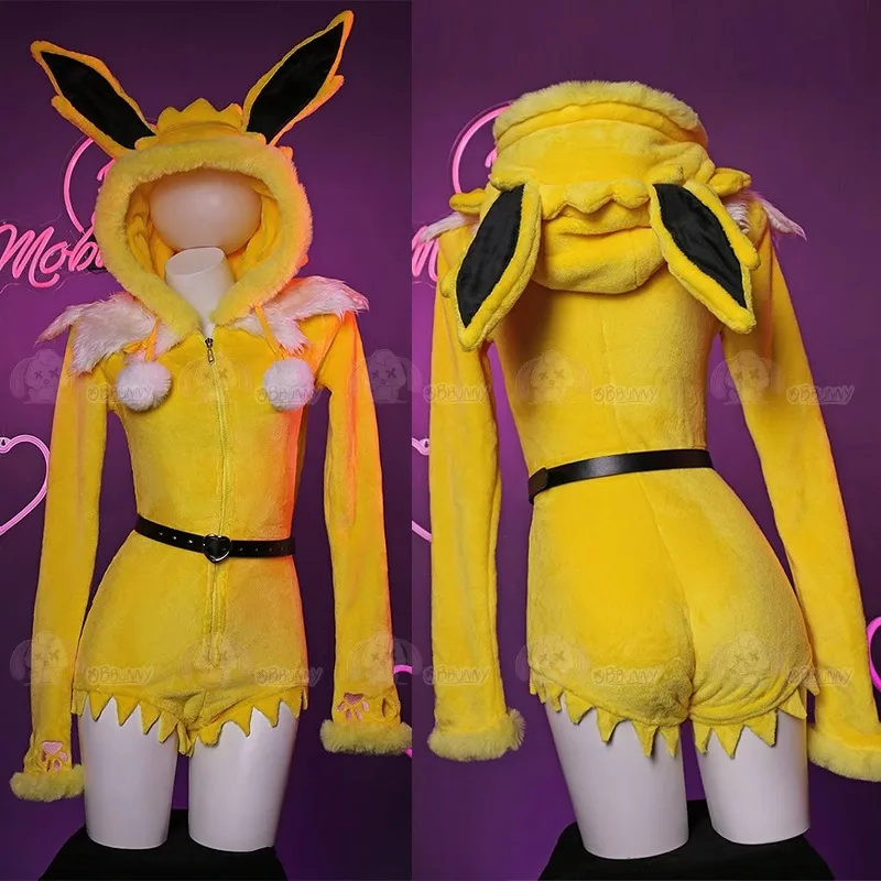 Women's Anime Jolteon Cosplay Costume Sexy Deep V Hooded Bodysuit with Socks Bunny Lolita Cartoon Plush Pajamas for Christmas
Women's Anime Jolteon Cosplay Costume Sexy Deep V Hooded Bodysuit with Socks Bunny Lolita Cartoon Plush Pajamas for Christmas
