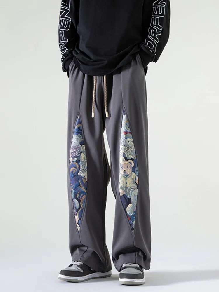 Мужские повседневные брюки Bear Patchwork, свободные прямые брюки в винтажном американском стиле, стильные брюки Haome для весны и осени
Мужские повседневные брюки Bear Patchwork, свободные прямые брюки в винтажном американском стиле, стильные брюки Haome для весны и осени