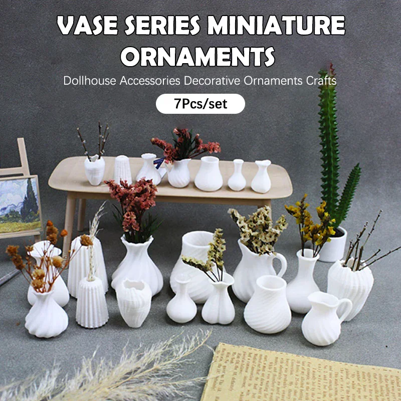 7Pcs/set Dolls House Miniature Scene Crafts Ornaments Doll Home Flower Arrangement Decor Dollhouse White Art Vase Model Ornament
7Pcs/set Dolls House Miniature Scene Crafts Ornaments Doll Home Flower Arrangement Decor Dollhouse White Art Vase Model Ornament
