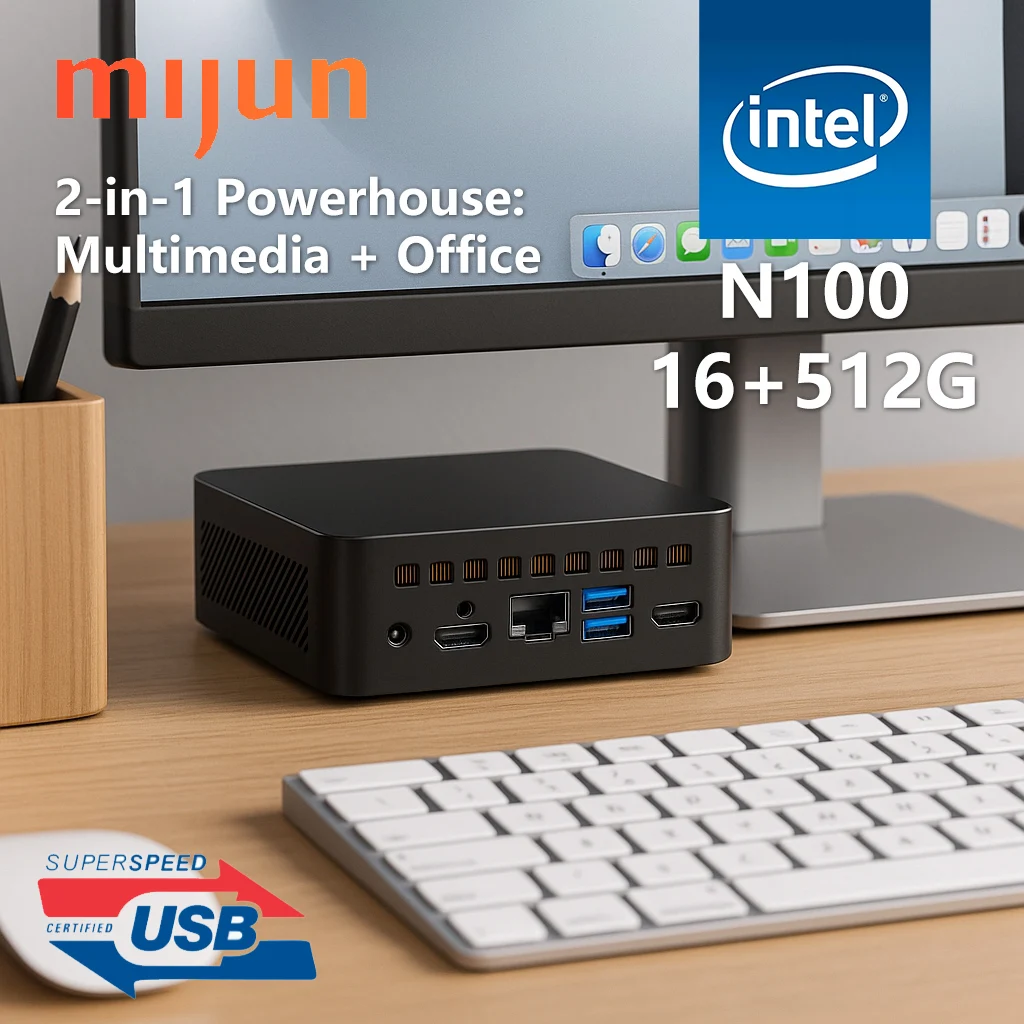 Mini PC Intel N100 DDR4 16GB RAM 512GB ROM PCIe M.2 SSD WiFi 5 BT5.0 Desktop Computer Support Windows 11 Pro Mini Pc Office Work
Mini PC Intel N100 DDR4 16GB RAM 512GB ROM PCIe M.2 SSD WiFi 5 BT5.0 Desktop Computer Support Windows 11 Pro Mini Pc Office Work
