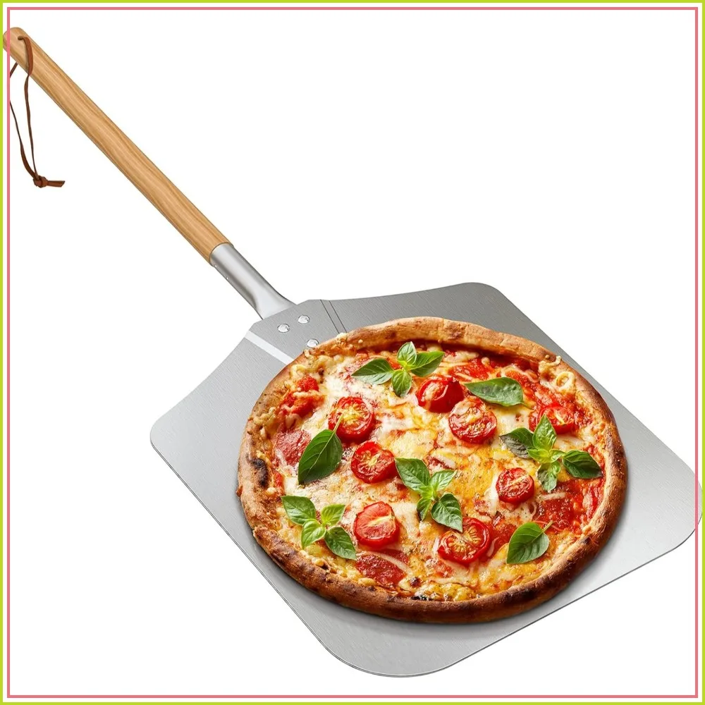 Metal Pizza Peel with Wooden Handle, 12x14 Inch Baking Spatula for Indoor & Outdoor Grill Oven, 28 Inch Long
Metal Pizza Peel with Wooden Handle, 12x14 Inch Baking Spatula for Indoor & Outdoor Grill Oven, 28 Inch Long